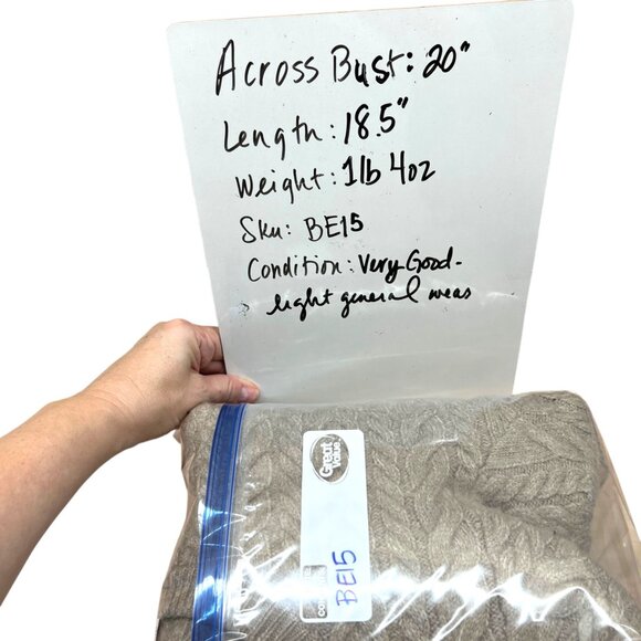 & Other Stories Cable Knit Wool Alpaca Blend Sweater Beige Brown Size Large - Picture 7 of 12